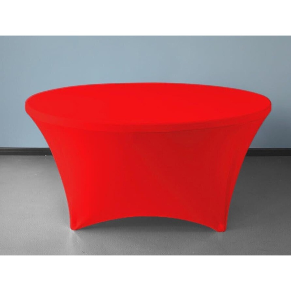 Gowinex Red 5 ft 60inch Round Spandex Tablecloth Fitted Stretch Table Cover
